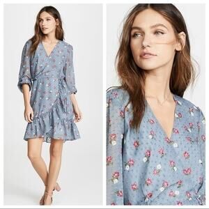 WAYF Dress Eloise Floral Wrap Mini Medium NWT